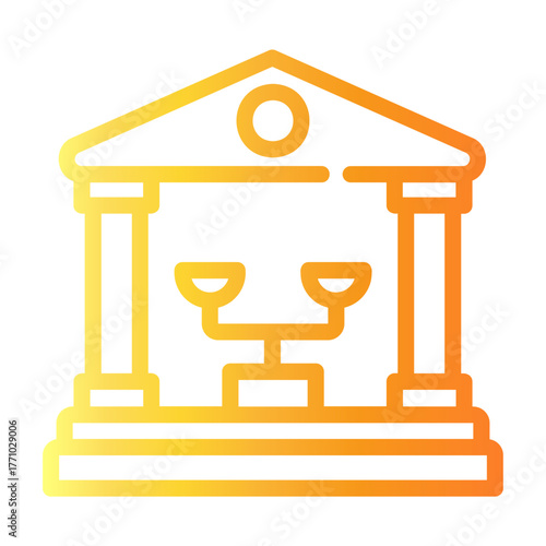 courthouse Line Gradient Icon