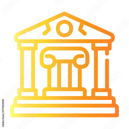 museum Line Gradient Icon