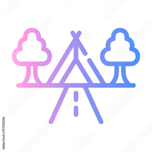 campground Line Gradient Icon