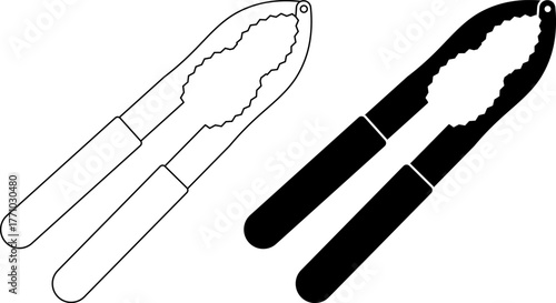 outline silhouette Crab cracker or nutcracker icon set