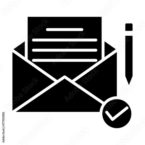 message approve glyph icon. message glyph icon. mail approve glyph icon. vektor