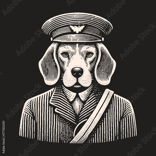 Dog in Uniform: A Beagles Postal Portrait.