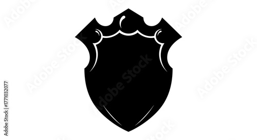 Elegant black heraldic shield ready for your branding or security design, perfect for creating a strong, trustworthy logo emblem