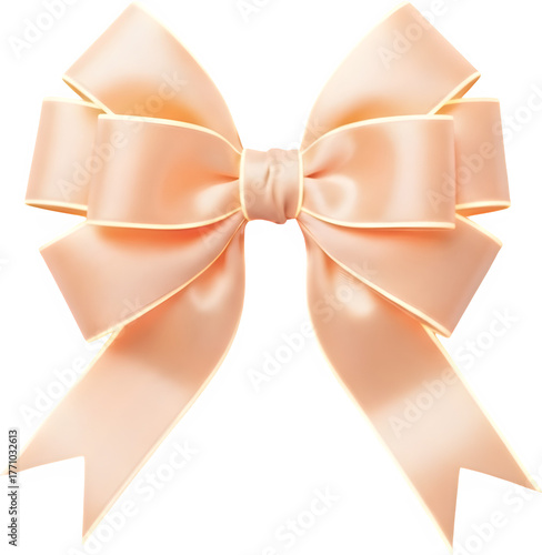 Peach and Apricot Satin Ribbon Bow, Elegant Gift Wrapping Decoration for Anniversary, Birthday and Wedding