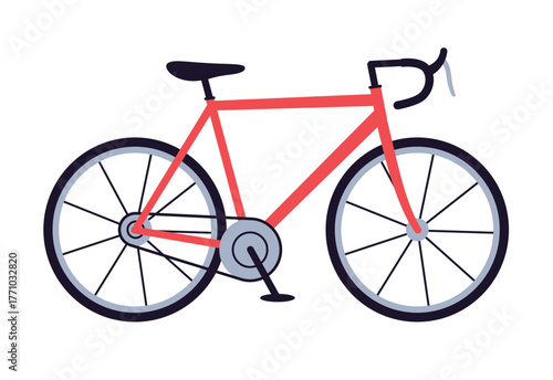 Red road bicycle illustration isolated vector