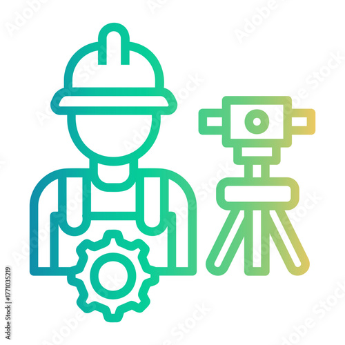 civil engineers Line Gradient Icon
