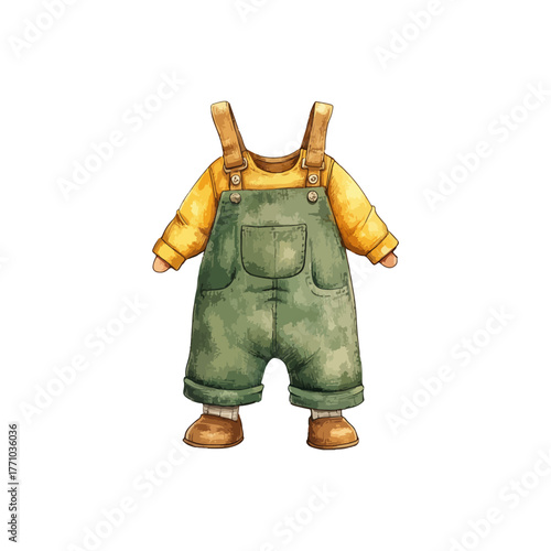 overalls hand drawn vector illustration