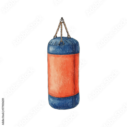 punching bag drawn vector illustration
