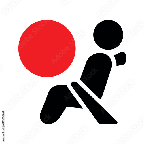 Airbag warning icon for vehicle safety diagnostics and SRS fault alerts