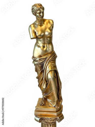 A gilded copy of the ancient Greek sculpture Venus de Milo