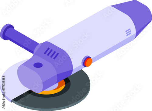 Isometric electric angle grinder icon a versatile tool for construction and renovation projects