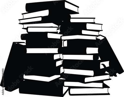 Abstract stack of books silhouette icon for knowledge education learning and reading visuals vector