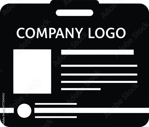 Modern company logo id badge template for employee identification and access control vector