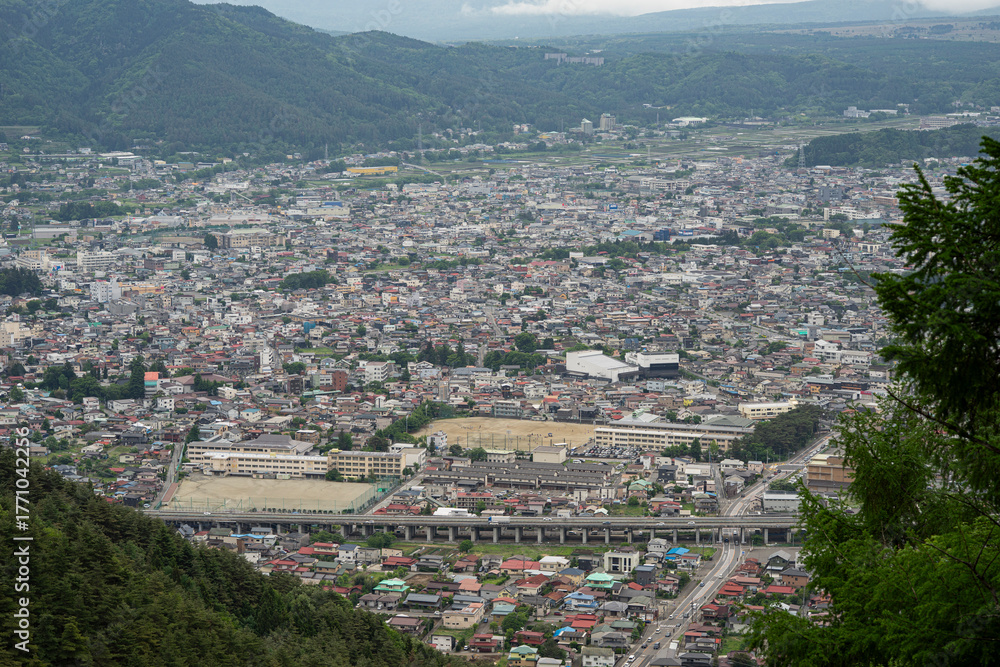 Obraz premium 山梨県富士吉田市の街並み
