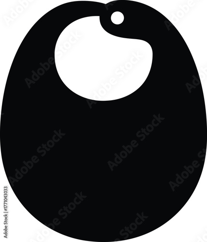 Simple icon baby bib silhouette clean vector graphic for kids clothing and food safety concepts vector