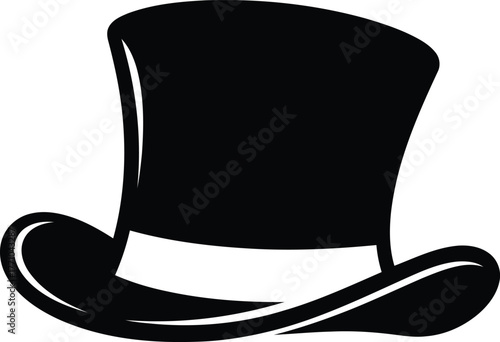 Elegant black top hat icon for formal events and celebrations simple vector graphic vector