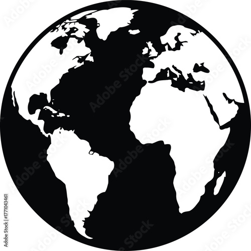 Global planet earth world map continent africa america europe asia illustration graphic design vector