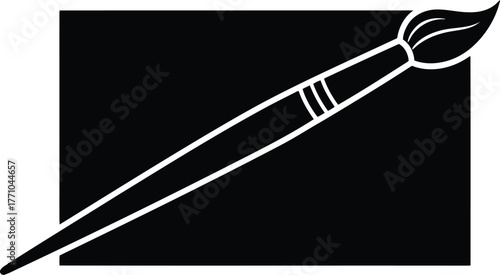 Artistic paintbrush tool icon vector illustration creativity studio art supplies drawing painting equipment vector