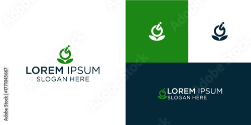 Elegant green sprout logo for sustainable brand identity and eco friendly business ventures, symbolizing growth and environmental responsibility, modern and clean design