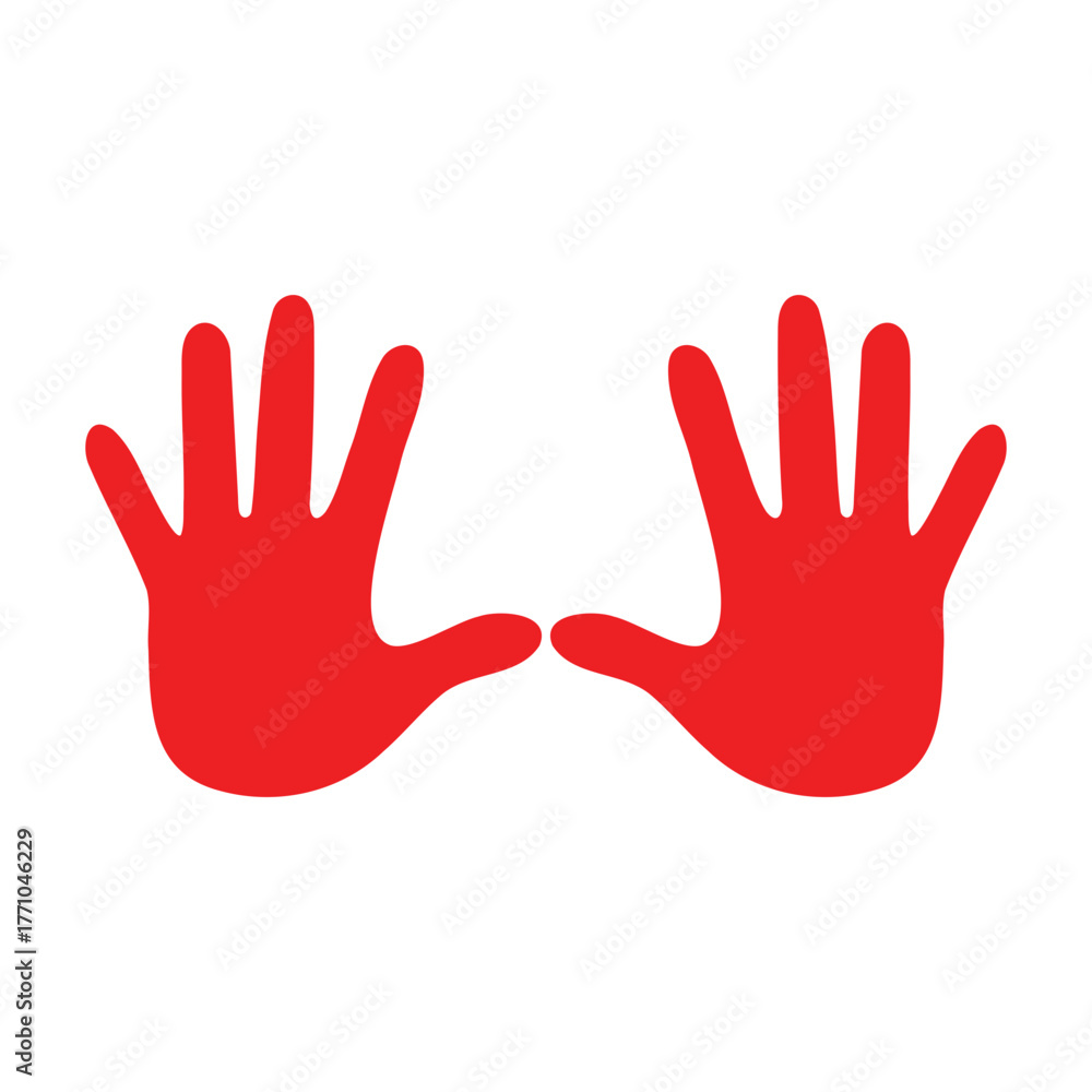 Fototapeta premium Hand icon with red color