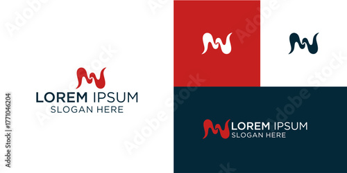 Dynamic abstract logo design in red and navy perfect for branding, marketing, or a modern company identity that stands out with its unique and memorable design