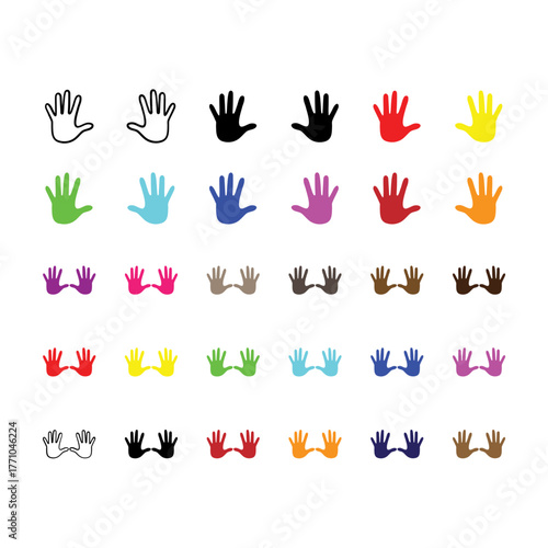 Hand icon with full color