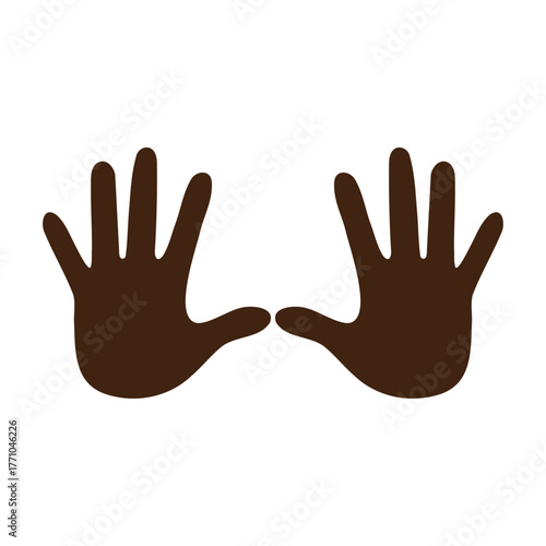 Hand icon with chocolate color