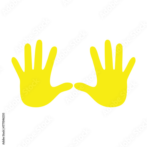 Hand icon with yellow color