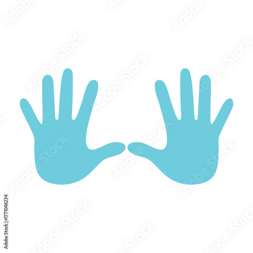 Hand icon with blue color