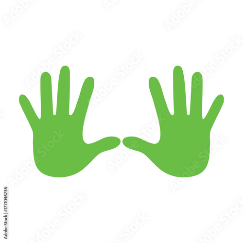 Hand icon with green color