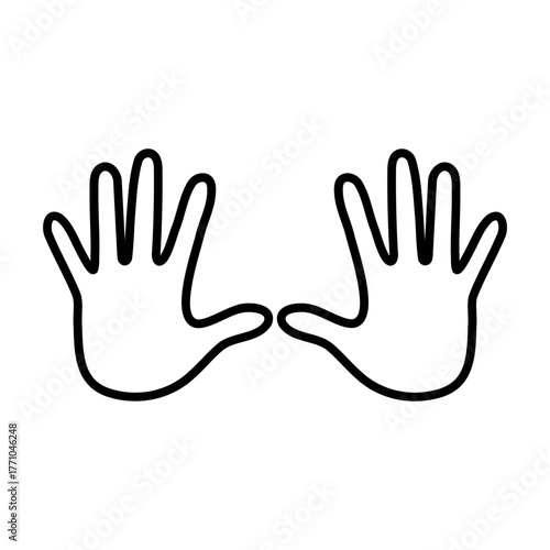 Hand icon with white color