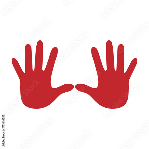 Hand icon with red color