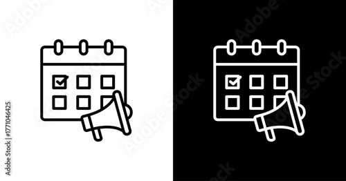 Event Planner White Icon Set Design