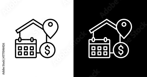 Venue Booking White Icon Set Design