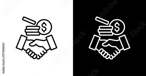 Sponsorship White Icon Set Design