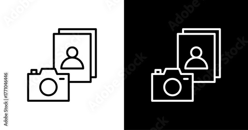 Photography White Icon Set Design