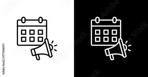 Event Marketing White Icon Set Design