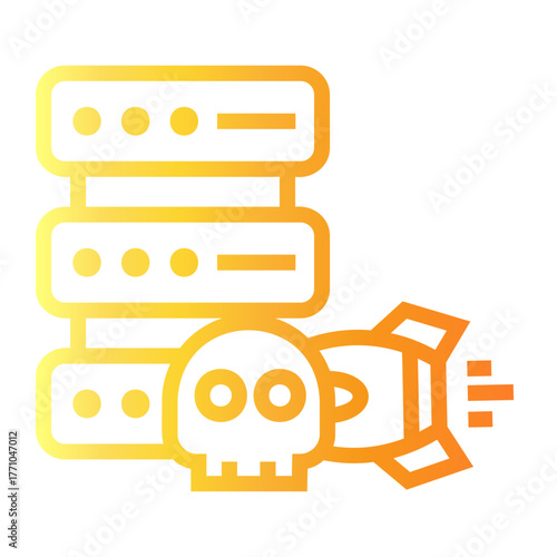 cyber attack Line Gradient Icon