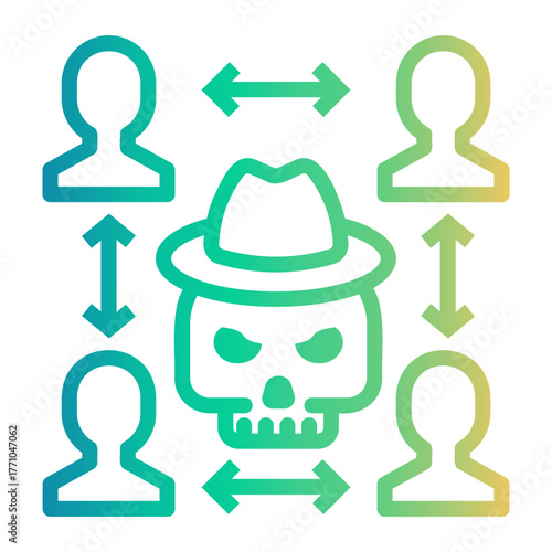 cyber attack Line Gradient Icon