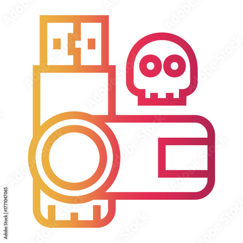 cyber attack Line Gradient Icon