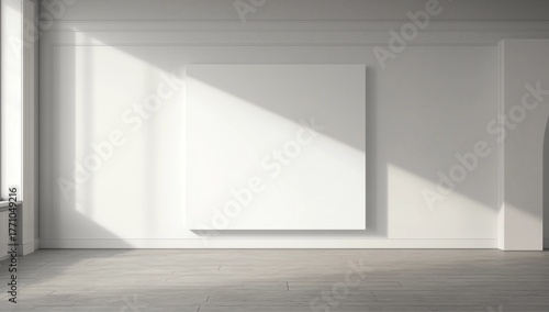 Contemporary concrete interior with empty billboard