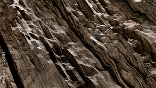 Detailed close up texture of rough aged wood surface showing natural grain patterns and cracks