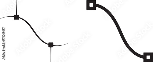 Vector Graphic Curves with Nodes and Handles Illustration