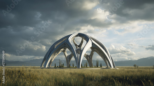 storm clouds over the field
