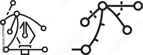 Vector Graphic Design Pen Tool Path Anchor Points Icon