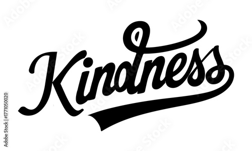 Kindness – Hand Lettering Typography T-Shirt Design Text black on White Background
