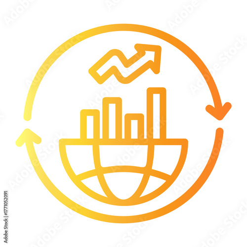 global marketing Line Gradient Icon