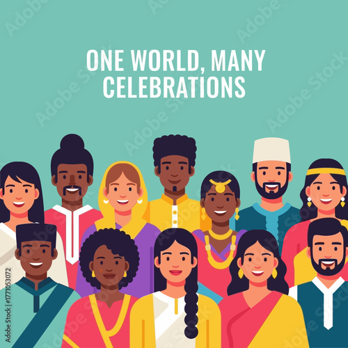 Diverse community celebrating cultural unity and togetherness