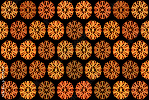 seamless pattern with golden ornament
