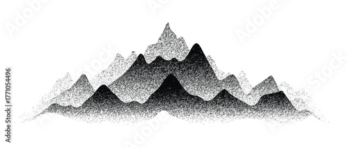 Vector sketch, mountain landscape, imitation of a pencil drawing